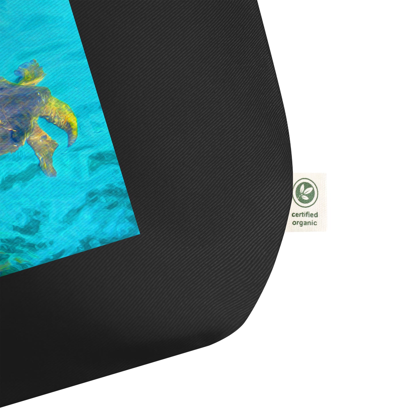 Large Organic Tote Bag With Sea Turtle