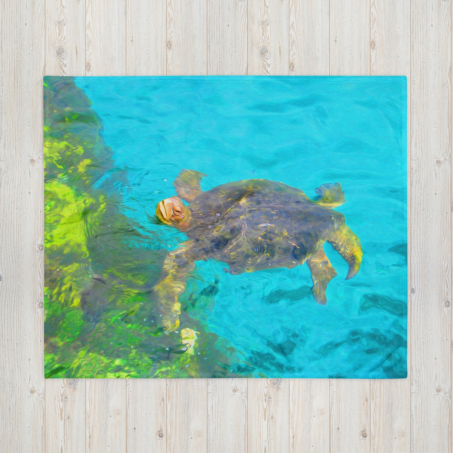 Comfy Blanket with Sea Turtle Design