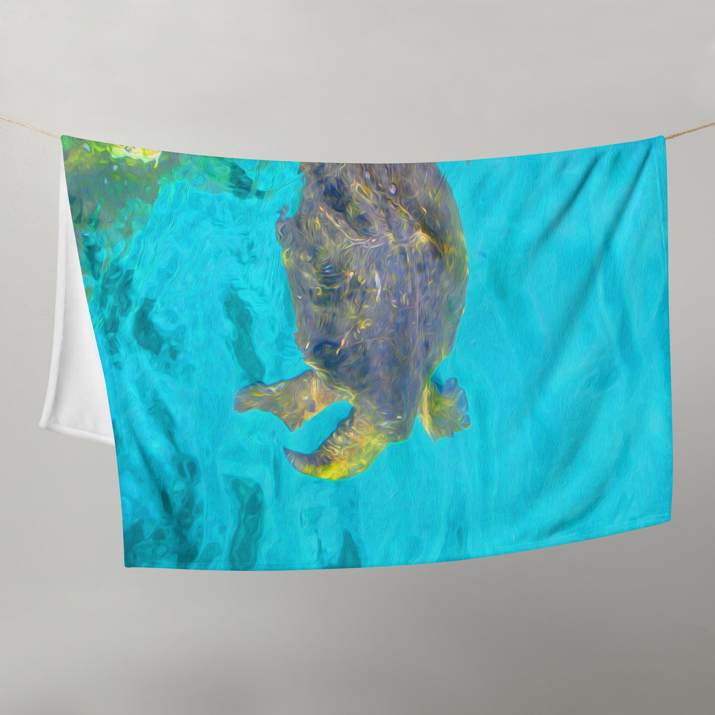 Comfy Blanket with Sea Turtle Design