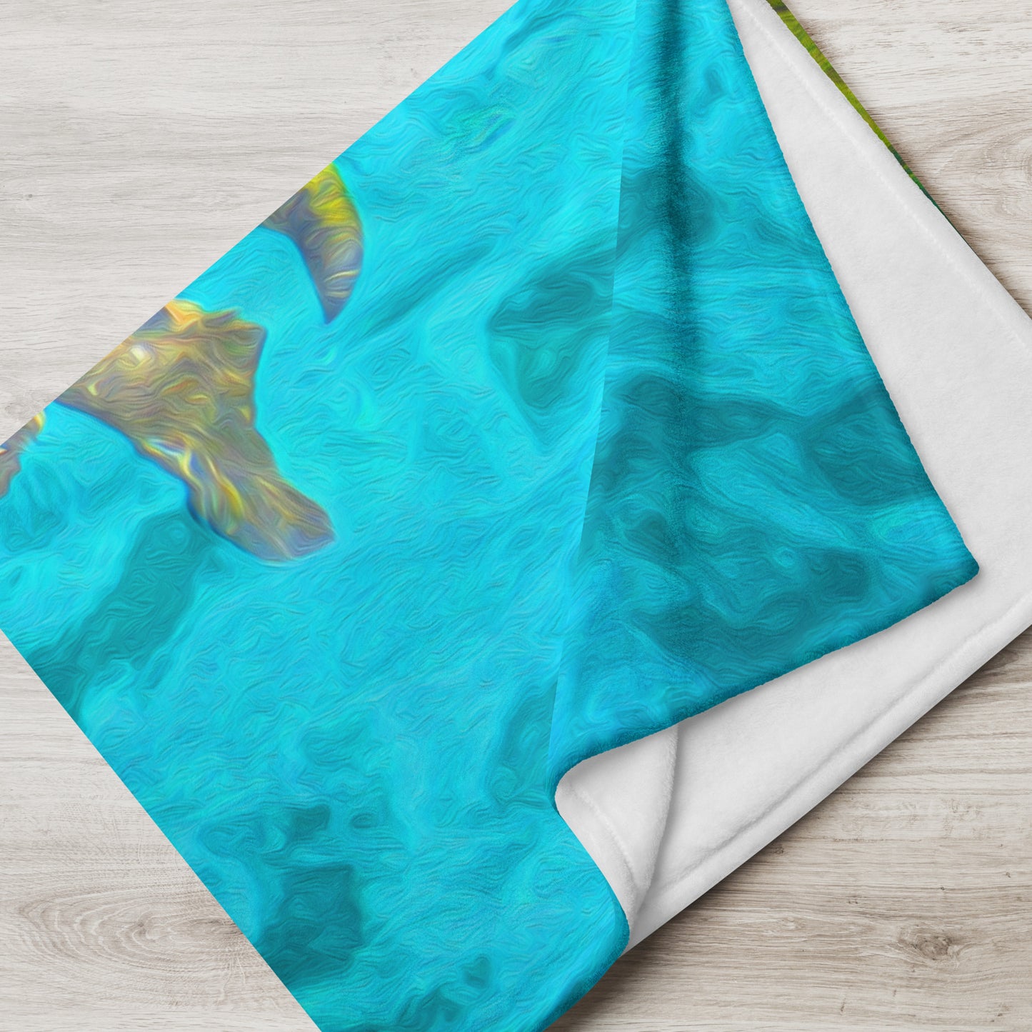 Comfy Blanket with Sea Turtle Design